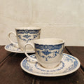 Cup and saucer blue decoration