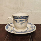 Cup and saucer blue decoration