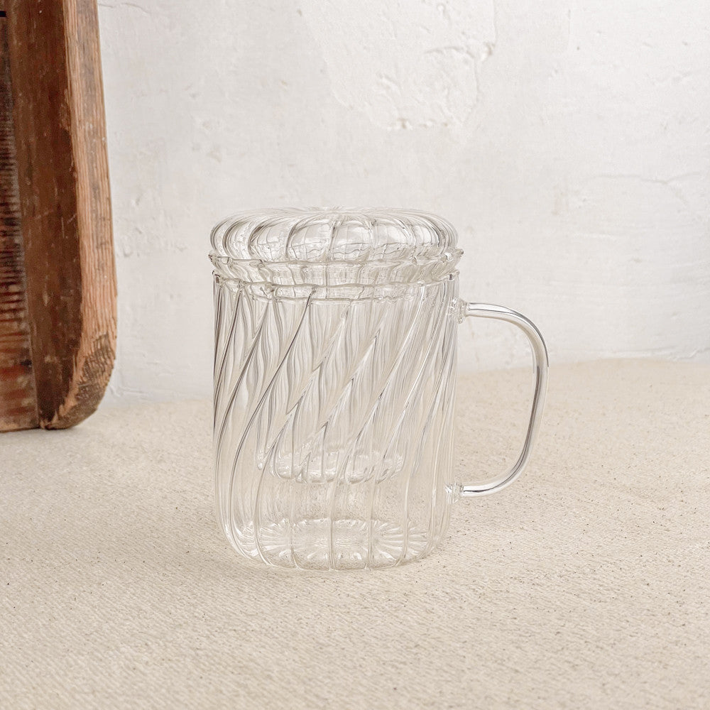 Tisanière festonnée en verre borosilicate