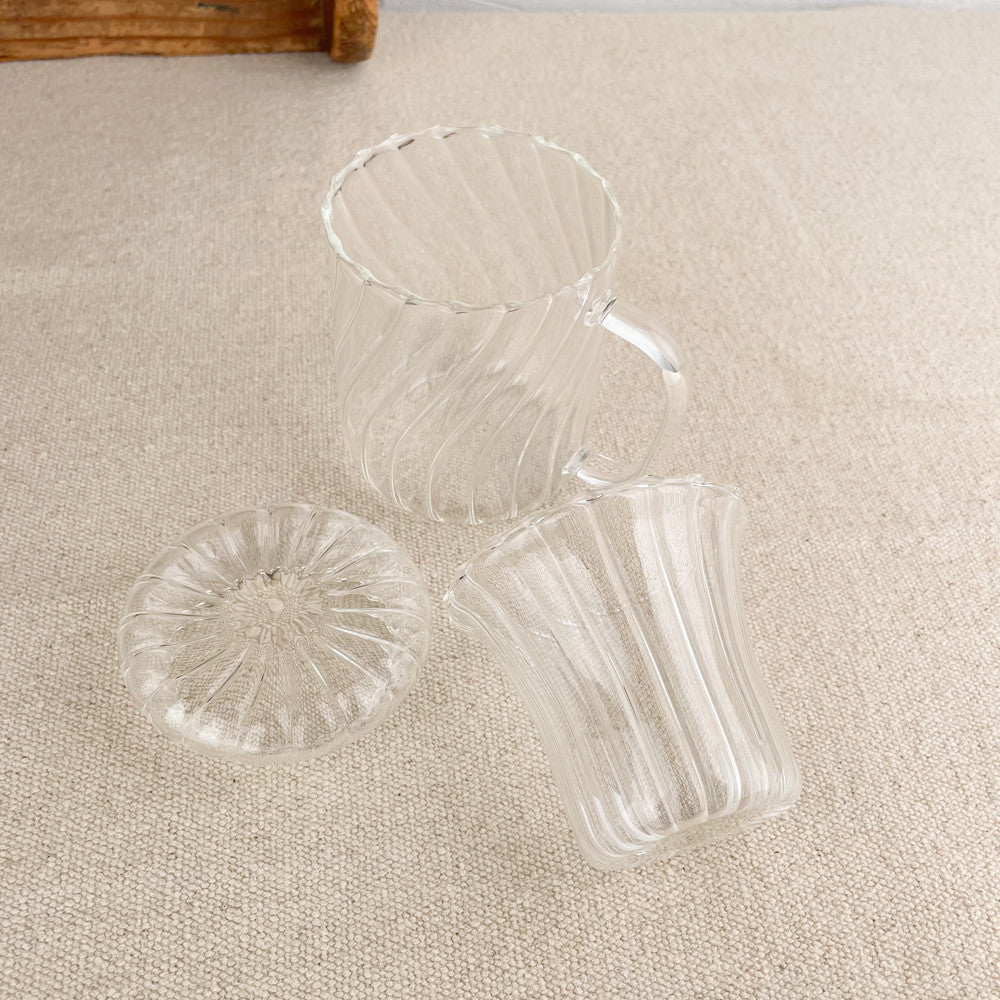 Tisanière festonnée en verre borosilicate