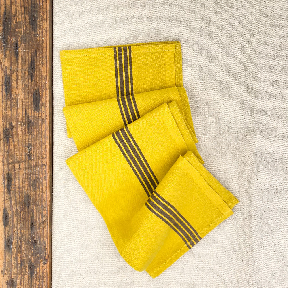 Cotton & linen striped tea towel