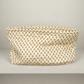 Quilted cotton toiletry bag with zip, 39 x 22 cm, cream with small red Provençal print