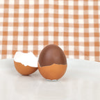 Real chocolate egg in its shell