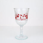 Verre à pied Belem 18 cl en verre fabriqué au Portugal, inscription « À l'Amitié » rouge et motif de lierre