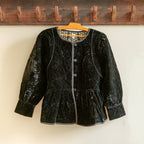Reversible black velvet jacket