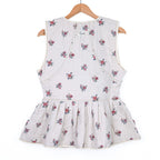 Reversible floral sleeveless jacket