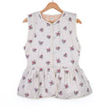 Reversible floral sleeveless jacket