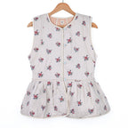 Reversible floral sleeveless jacket