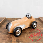 Racing car in natural wood